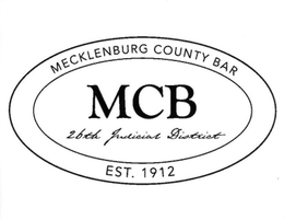MECKLENBURG COUNTY BAR MCB 26TH JUDICIAL DISTRICT EST. 1912 trademark