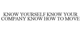 KNOW YOURSELF KNOW YOUR COMPANY KNOW HOW TO MOVE trademark