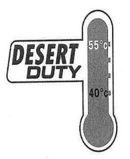 DESERT DUTY 55°C 40°C trademark