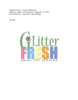 GLITTER FRESH SMALL PET BEDDING trademark