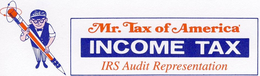 MR. TAX OF AMERICA INCOME TAX IRS AUDIT REPRESENTATION trademark