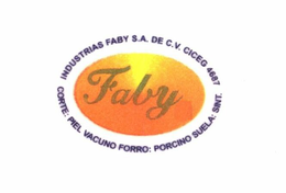 FABY INDUSTRIAS FABY S.A. DE C.V. CICEG4687 CORTE: PIEL VACUNO FORRO: PORCINO SUELA: SINT. trademark
