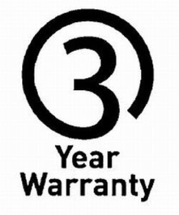3 YEAR WARRANTY trademark