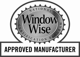 WINDOW WISE APPROVED MANUFACTURER NATIONAL CERTIFICATION PROGRAM trademark