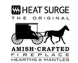 HEAT SURGE THE ORIGINAL AMISH-CRAFTED FIREPLACE HEARTHS & MANTLES trademark