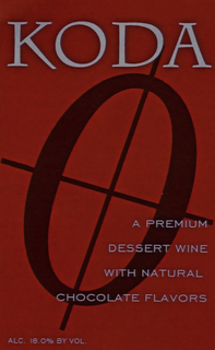 0 KODA A PREMIUM DESSERT WINE WITH NATURAL CHOCOLATE FLAVORS ALC. 18.0% BY VOL. trademark