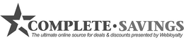 COMPLETE · SAVINGS THE ULTIMATE ONLINE SOURCE FOR DEALS & DISCOUNTS PRESENTED BY WEBLOYALTY trademark