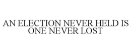 AN ELECTION NEVER HELD IS ONE NEVER LOST trademark