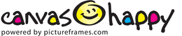 CANVAS HAPPY POWERED BY PICTUREFRAMES.COM trademark