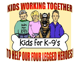 KIDS FOR K-9'S KIDS WORKING TOGETHER TO HELP OUR FOUR LEGGED HEROES! BREF trademark