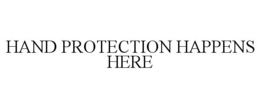 HAND PROTECTION HAPPENS HERE trademark