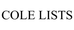 COLE LISTS trademark
