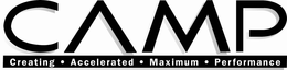 CAMP CREATING · ACCELERATED · MAXIMUM · PERFORMANCE trademark