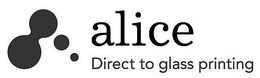 ALICE DIRECT TO GLASS PRINTING trademark