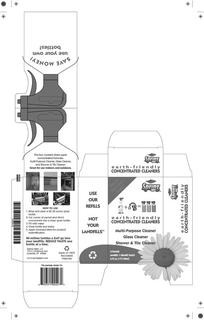 SPRING EARTH-FRIENDLY CONCENTRATED CLEANERS MULTI-PURPOSE CLEANER GLASS CLEANER SHOWER & TILE CLEANER trademark