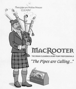MACROOTER THE DRAIN CLEANING & SUMP PUMP PROFESSIONALS "THE PIPES ARE CALLING..." trademark