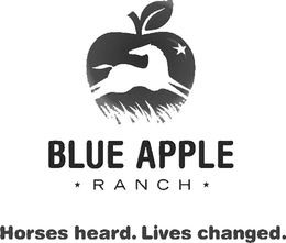 BLUE APPLE RANCH "HORSES HEARD. LIVES CHANGED". trademark