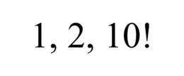 1, 2, 10! trademark