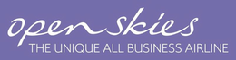 OPEN SKIES THE UNIQUE ALL BUSINESS AIRLINE trademark