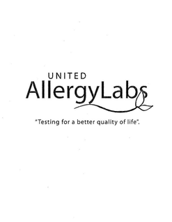 UNITED ALLERGY LABS TESTING FOR A BETTER QUALITY OF LIFE trademark