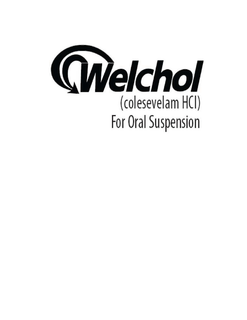 WELCHOL (COLESEVELAM HCL) FOR ORAL SUSPENSION trademark