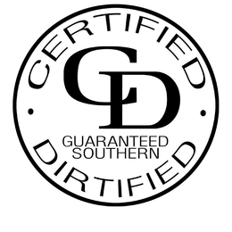 CD CERTIFIED DIRTIFIED GUARANTEED SOUTHERN ESTABLISHED 2008 trademark