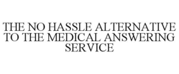 THE NO HASSLE ALTERNATIVE TO THE MEDICAL ANSWERING SERVICE trademark