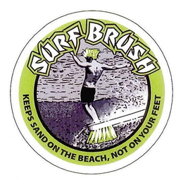 SURFBRUSH KEEPS SAND ON THE BEACH NOT ON YOUR FEET trademark