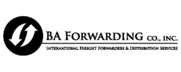 BA FORWARDING CO., INC. INTERNATIONAL FREIGHT FORWARDERS & DISTRIBUTION SERVICES trademark