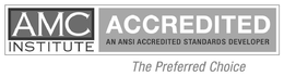 AMC INSTITUTE ACCREDITED AN ANSI ACCREDITED STANDARDS DEVELOPER THE PREFERRED CHOICE trademark