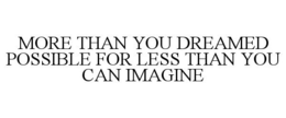MORE THAN YOU DREAMED POSSIBLE FOR LESS THAN YOU CAN IMAGINE trademark