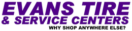EVANS TIRE & SERVICE CENTERS WHY SHOP ANYWHERE ELS trademark