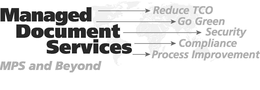 MANAGED DOCUMENT SERVICES REDUCED TCO GO GREEN SECURITY COMPLIANCE PROCESS IMPROVEMENT MPS AND BEYOND trademark