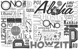 'ONO, ALOHA, KOKUA, 'OHANA, KU PUNA, HANA HOU, POI, PUKA, MAUKA, LAU, MAKAI, HULA, HOWZIT, DA KINE, NENE, WAHINE, POKE, MAHALO, TUTU, PUA, LEI, HONU, PAU, UKULELE, KANE trademark