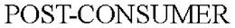 POST-CONSUMER trademark