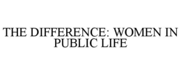 THE DIFFERENCE: WOMEN IN PUBLIC LIFE trademark