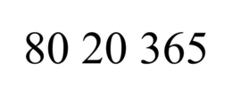 80 20 365 trademark