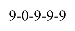 9-0-9-9-9 trademark