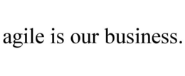 AGILE IS OUR BUSINESS. trademark