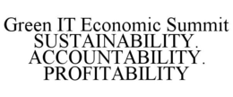 GREEN IT ECONOMIC SUMMIT SUSTAINABILITY. ACCOUNTABILITY. PROFITABILITY trademark