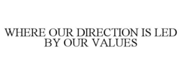 WHERE OUR DIRECTION IS LED BY OUR VALUES trademark