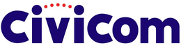 CIVICOM, RED DOTS CONNECTING THE TWO (I)S trademark