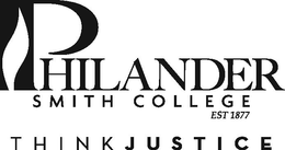 PHILANDER SMITH COLLEGE EST 1877 THINK JUSTICE trademark