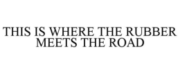 THIS IS WHERE THE RUBBER MEETS THE ROAD trademark