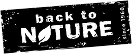 BACK TO NATURE SINCE 1960 trademark