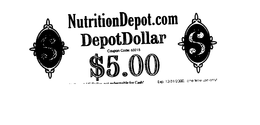 NUTRITIONDEPOT.COM DEPOT DOLLAR $ 5.00 trademark