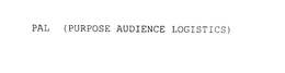 PAL (PURPOSE AUDIENCE LOGISTICS) trademark