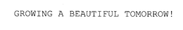 GROWING A BEAUTIFUL TOMORROW! trademark