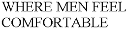 WHERE MEN FEEL COMFORTABLE trademark