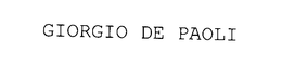 GIORGIO DE PAOLI trademark